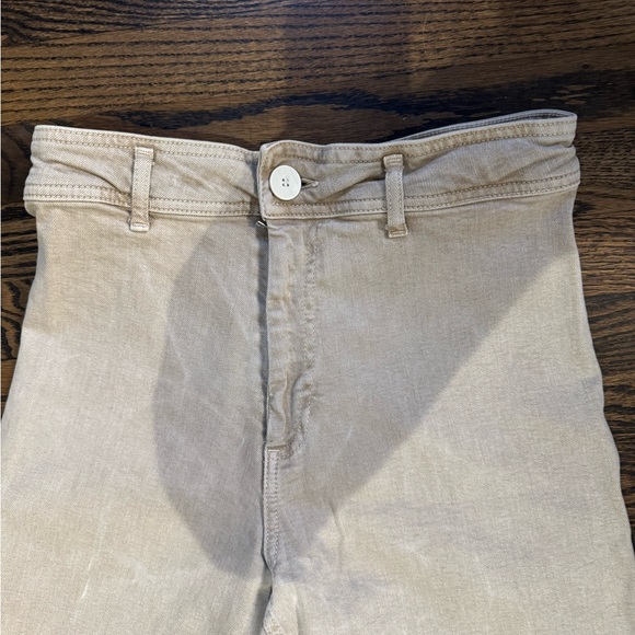 Zara marine straight tan jeans with raw hem size 10 - Picture 5 of 8
